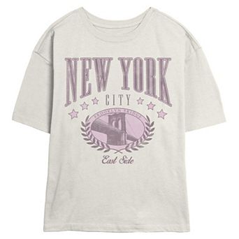 Juniors' New York City Brooklyn Bridge Graphic Tee