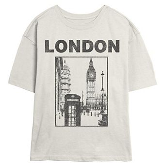 Juniors' SO® London City Portrait Graphic Tee