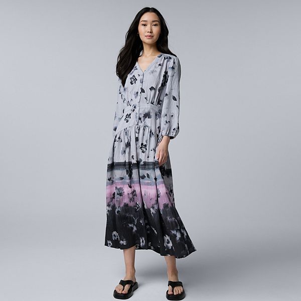 mini long sleeve wedding guest dress Mac Duggal Floral Brocade Balloon Sleeve Mini Dress