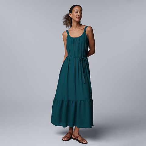 Женские платья Simply Vera Women's Simply Vera Vera Wang Tiered Tank Maxi Dress