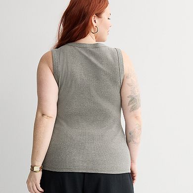 Plus Size Sonoma Goods For Life Ribbed Scoop Neck Tank Top