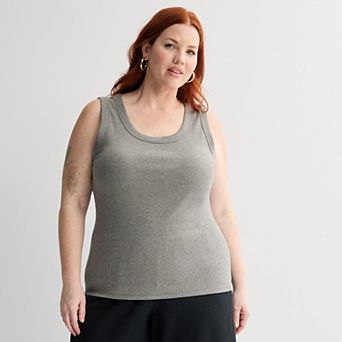 Plus Size Sonoma Goods For Life® Ribbed Scoop Neck Tank Top