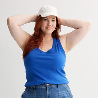 Plus Size Sonoma Goods For Life® Ribbed Scoop Neck Tank Top