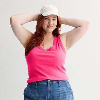 Plus Size Sonoma Goods For Life® Ribbed Scoop Neck Tank Top