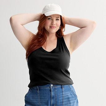 Plus Size Sonoma Goods For Life® Ribbed Scoop Neck Tank Top