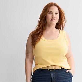 Plus Size Sonoma Goods For Life® Ribbed Scoop Neck Tank Top