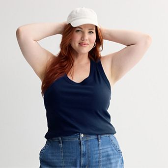 Plus Size Sonoma Goods For Life® Ribbed Scoop Neck Tank Top