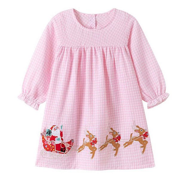 knee length dresses for ladies Presley Kait Preppy Christmas Long Sleeve Dress 3 main image 1