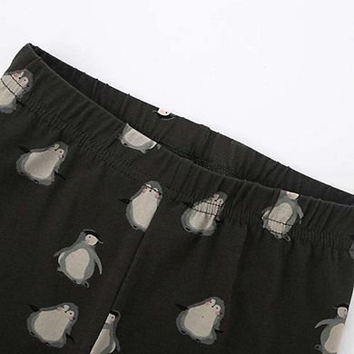 Autumn Arrival Baby Kids Girls Penguins Pattern Casual Pants