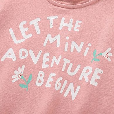 Spring and Autumn Girls Letters Pattern Long Sleeves Pullover and Cartoon Pants Clothing Set