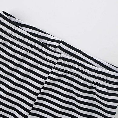 Autumn Arrival Baby Kids Girls Cartoon and Striped Pattern Casual Pants