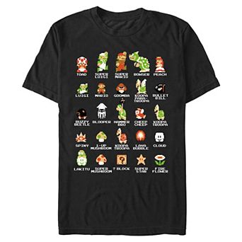 Men's Nintendo Super Mario Pixeled Cast Graphic Tee