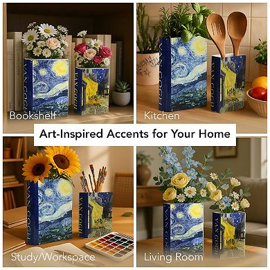 American Art Décor 2-pc. Ceramic Book Vase Table Decor Set