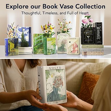 American Art Décor 2-pc. Ceramic Book Vase Table Decor Set