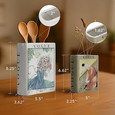 American Art Décor 2-pc. Ceramic Book Vase Table Decor Set