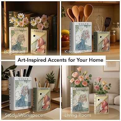 American Art Décor 2-pc. Ceramic Book Vase Table Decor Set
