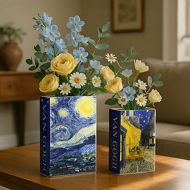American Art Décor 2-pc. Ceramic Book Vase Table Decor Set
