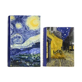 American Art Décor 2 pc Ceramic Book Vase Table Decor Set