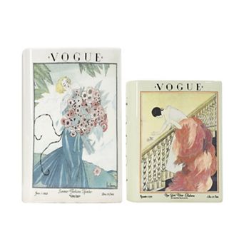 American Art Décor 2 pc Ceramic Book Vase Table Decor Set