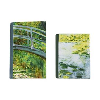 American Art Décor 2 pc Claude Monet Book Vase Table Decor Set