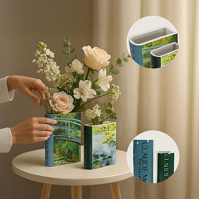 American Art Décor 2-pc. Claude Monet Book Vase Table Decor Set