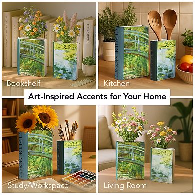 American Art Décor 2-pc. Claude Monet Book Vase Table Decor Set