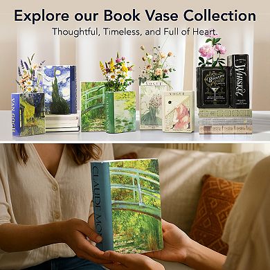 American Art Décor 2-pc. Claude Monet Book Vase Table Decor Set