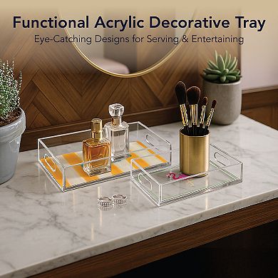 American Art Décor 2-pc. Cheers & Flamingo Acrylic Serving Tray Set