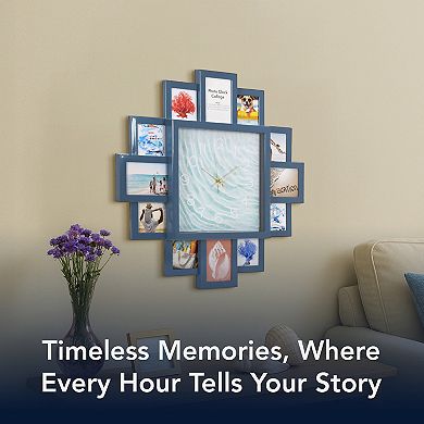 American Art Décor 20-Inch Quartz Photo Collage Wall Clock