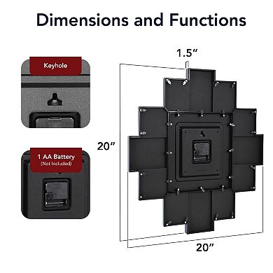 American Art Décor 20-Inch Quartz Photo Collage Wall Clock