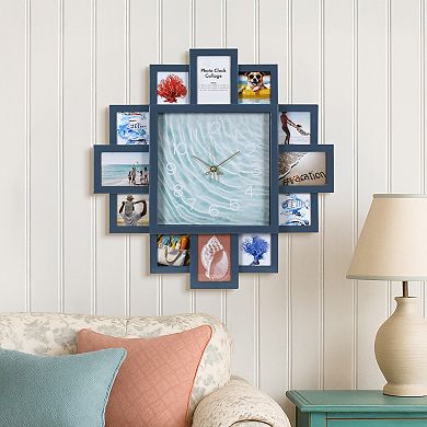 American Art Décor 20-Inch Quartz Photo Collage Wall Clock