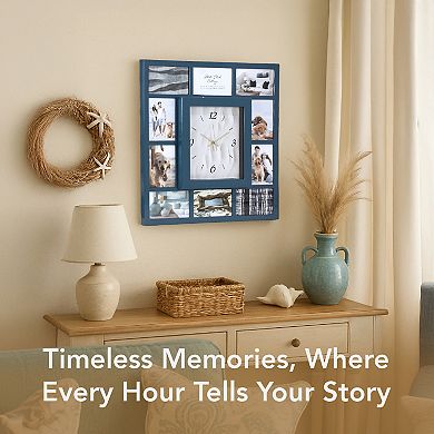 American Art Décor 21-Inch with 10 Photo Display Photo Collage Wall Clock