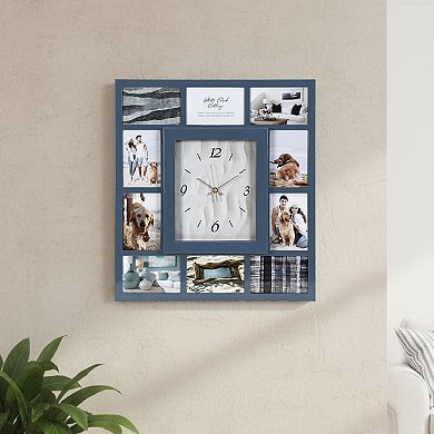 American Art Décor 21-Inch with 10 Photo Display Photo Collage Wall Clock