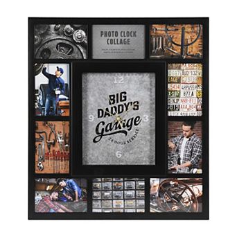 American Art Décor Photo Collage Big Daddy's Garage Wall Clock 21-Inch