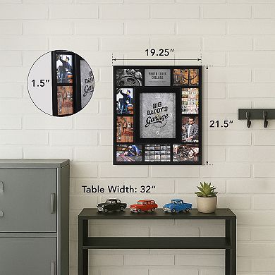 American Art Décor Photo Collage Big Daddy's Garage Wall Clock 21-Inch