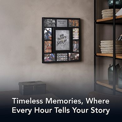 American Art Décor Photo Collage Big Daddy's Garage Wall Clock 21-Inch