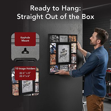 American Art Décor Photo Collage Big Daddy's Garage Wall Clock 21-Inch