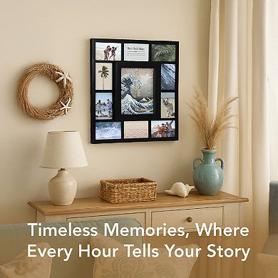 American Art Décor "The Great Wave" 21-Inch Photo Collage Wall Clock