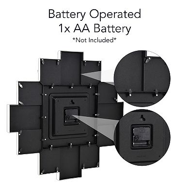 American Art Décor 20-Inch with 12 Image Holders Photo Collage Wall Clock