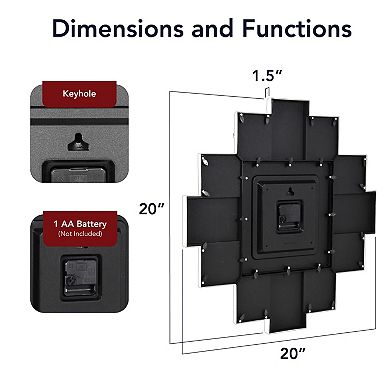 American Art Décor 20-Inch with 12 Image Holders Photo Collage Wall Clock