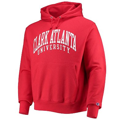 Men's Champion Red Clark Atlanta University Panthers Tall Arch Pullover Hoodie