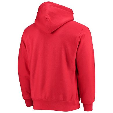 Men's Champion Red Clark Atlanta University Panthers Tall Arch Pullover Hoodie