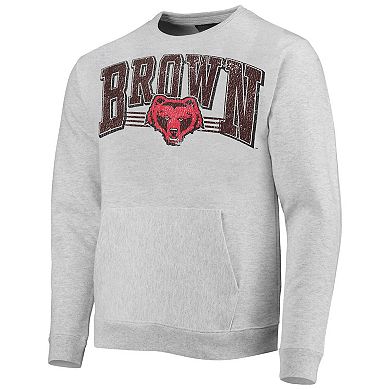 Men's League Collegiate Wear Heathered Gray Brown Bears Upperclassman Pocket Pullover Sweatshirt