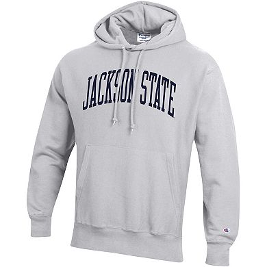 Men's Champion Gray Jackson State Tigers Tall Arch Pullover Hoodie