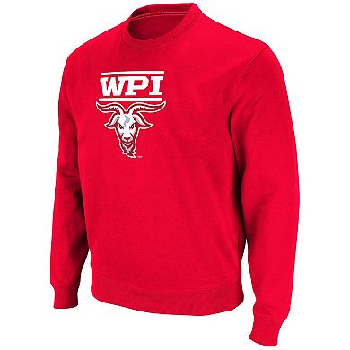 Men's Colosseum Red Worcester Polytechnic Institute Engineers Arch Over Logo Pullover Sweatshirt