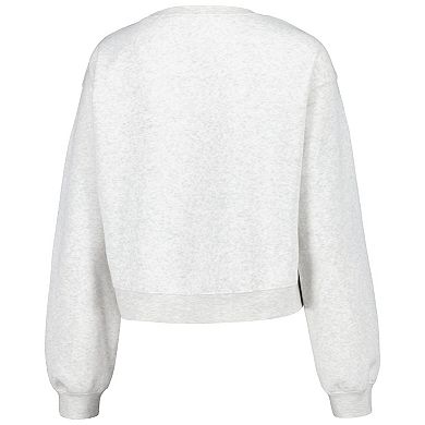 Women's ZooZatz Oatmeal Tennessee Volunteers Core Chenille Cropped Pullover Sweatshirt