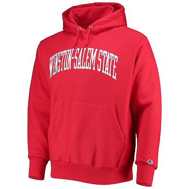 Men's Champion Red Winston-Salem State Rams Tall Arch Pullover Hoodie