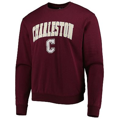 Men's Colosseum Maroon Charleston Cougars Arch Over Logo Pullover Sweatshirt