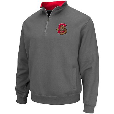 Men's Colosseum Charcoal Cornell Big Red Tortugas Logo Quarter-Zip Pullover Jacket