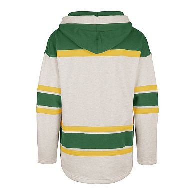 Men's '47 Oatmeal Minnesota North Stars Heritage Rockaway Lace-Up Pullover Hoodie